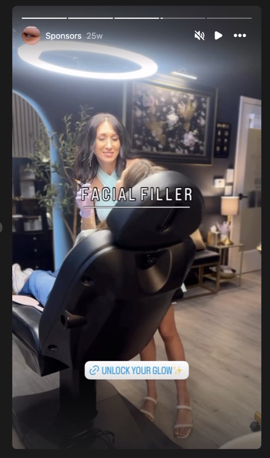 Instagram story sponsor placement example