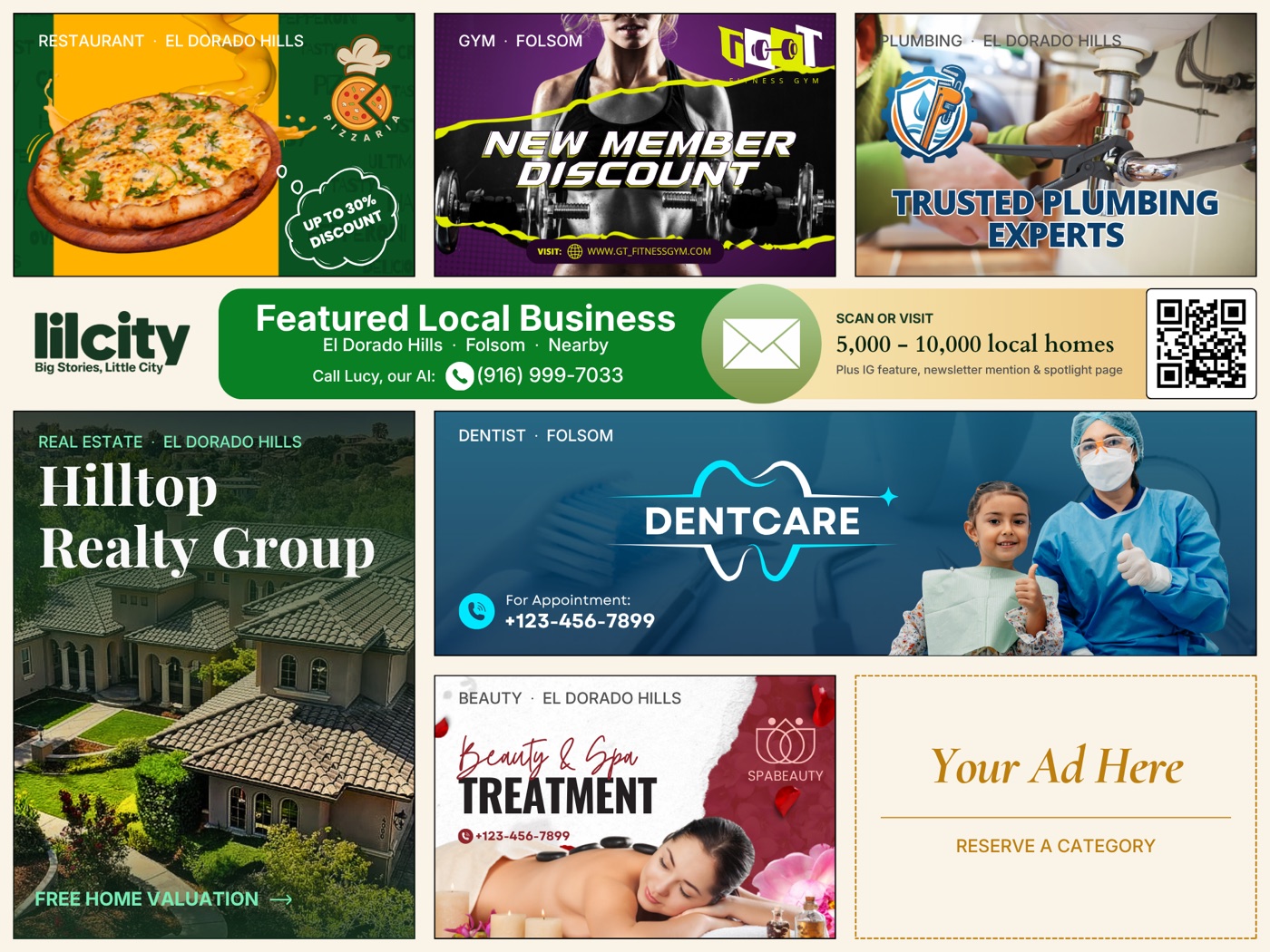 Lil City shared EDDM postcard featuring local businesses